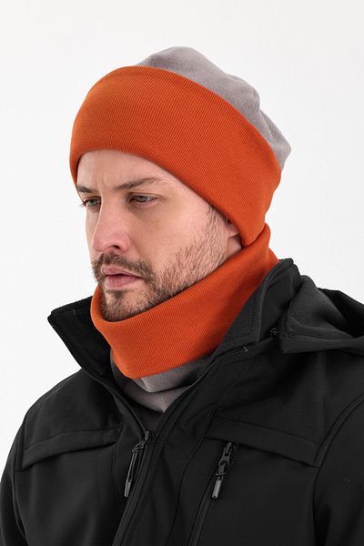 Butikgiz Hünkar Sytle, Double Color Double Layer Foldable Soft Men's Beanie Neck Collar Suit