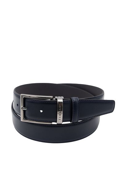 Tergan Navy Blue Leather Men's Belt 0302C3A