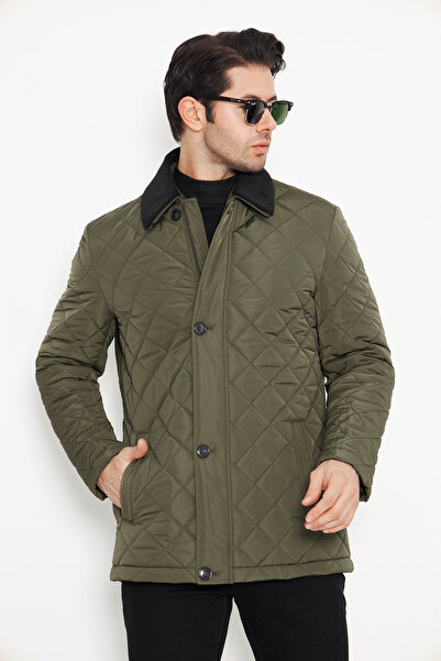 COMPİERE YAKASI ÇIKABİLİR BAKLAVA DESENLİ SU İTİCİLİ KAPİTONE MONT KABAN