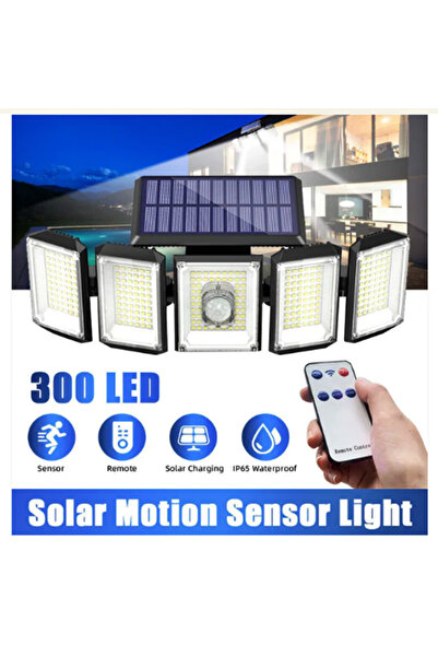 newnet Güneş Enerjili Hareket Sensörlü 300 LED Aydınlatma Dış Mekan Kablolu 3...