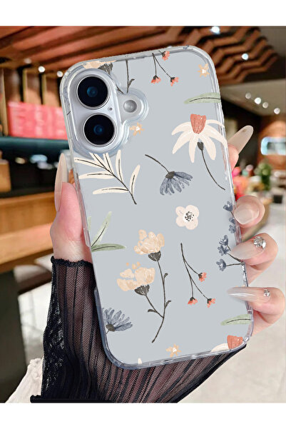 Caseji iPhone 16 Uyumlu 'Baskılı Özel Tasarım' Şeffaf Köşe Korumalı Kılıf