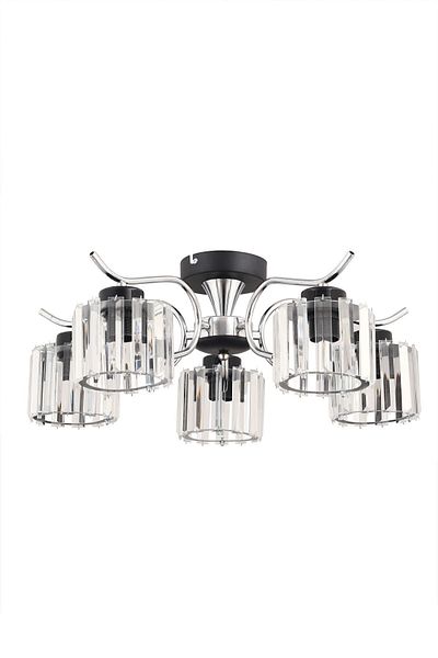 ESSLİGHT ثريا Esma 5 Li Chrome Plafonier (مع أحجار كريستال) غرفة المعيشة غرفة النوم المطبخ غرفة الشباب المكتب