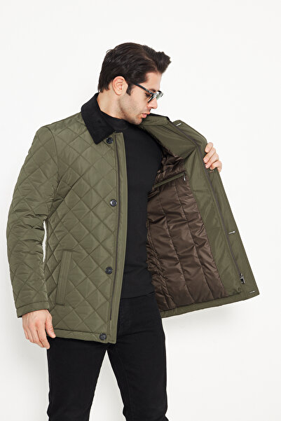 COMPİERE YAKASI ÇIKABİLİR BAKLAVA DESENLİ SU İTİCİLİ KAPİTONE MONT KABAN