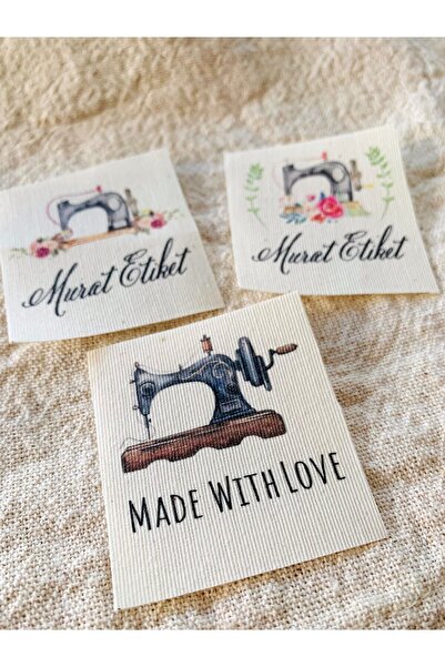 murat etiket Etiket Pamuklu Kumaş 100 Adet 4x4 Cm