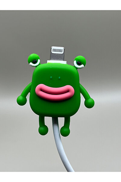 EDELFU Green Sausage Lip Themed Cute Figured and Durable Silicone Cable Protector
