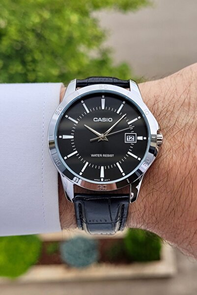 Casio Case Silver Cord Black Color Men's Wristwatch