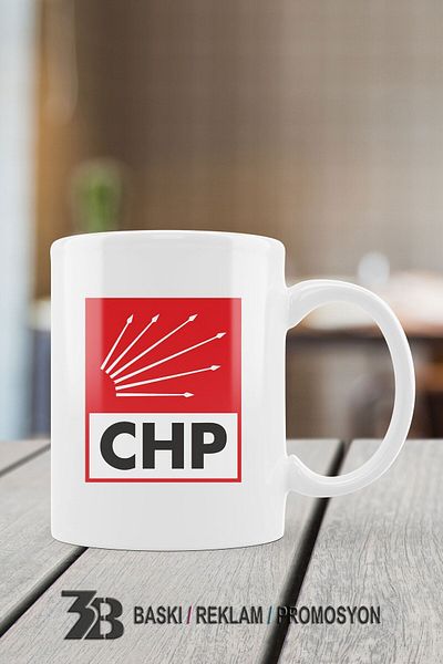 3B BASKI REKLAM PROMOSYON كوب بورسلين بشعار CHP - موديل الزجاج 3BCHP001