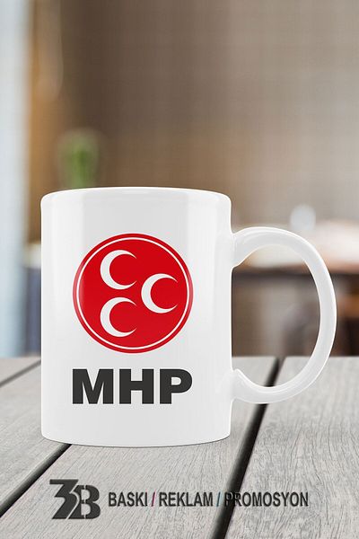3B BASKI REKLAM PROMOSYON كوب بورسلين بشعار MHP - موديل الزجاج 3BMHP001