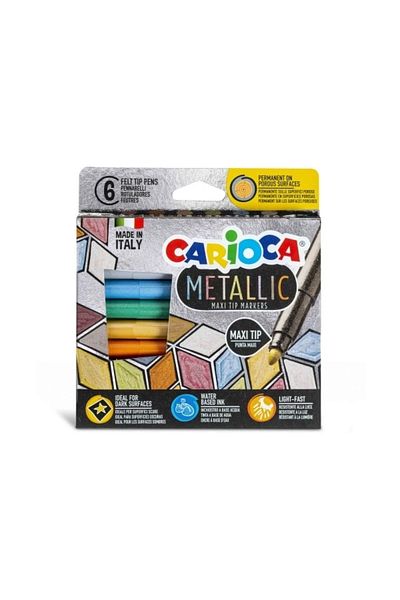 CARIOCA 6-Piece Metallic Jumbo Felt Pen Set