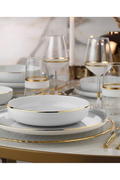 Kütahya Porselen 6’lı Moderna Çorba Kasesi ( Altın Yaldızlı )