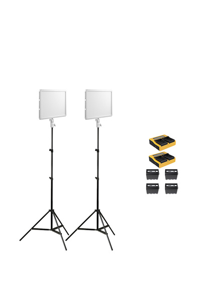 Godox P260C Pro Bi-Color LED Panel Video Işığı 2'li Kit