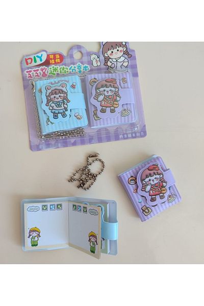 senacacollection Bloc de note cu breloc pentru caiet de anime din 2 piese Bloc de note de dimensiuni mici