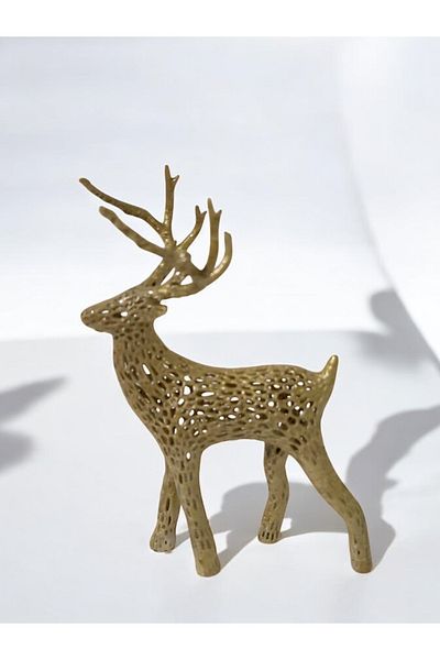 Home Yellow 10 cm Christmas Deer Ornament - Deer Figure