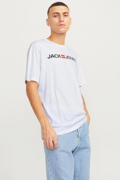 Jack & Jones Jjecorp Logo Tee Ss Crew Neck Noos Beyaz Erkek T-Shirt 12137126