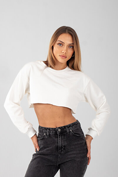 Diviny Women's Long Sleeve Crop Sweatshirt