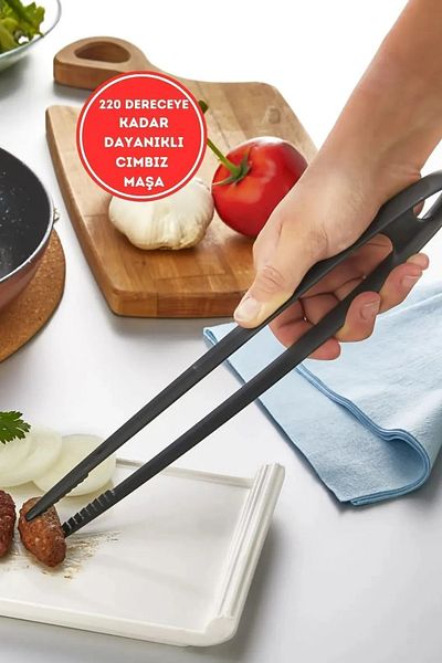BARENDA Practical Fireproof Non-Stick Hard Plastic Tweezers Tongs Durable to 220 Degrees