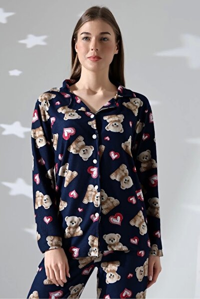 LadyMina Pijama Yılbaşı Hediyesi Ayıcıklı Pijama takım