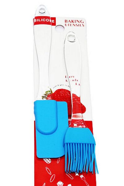 BARENDA Set of 2 Silicone Mini Spatula and Egg Sauce Brush - Luxury Fireproof Dowry Whisk