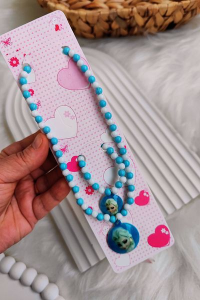 Nisankids Elsa Bead Necklace and Bracelet Set
