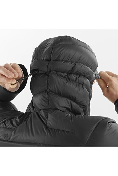 Salomon Lc2361000 Outline down Hooded 800 Filling Goose down Men's Coat Black