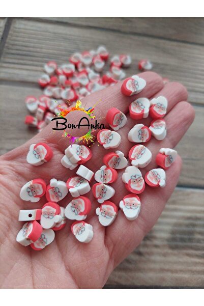 Bonanka 20 Adet - 1. Kalite Polimer Fimo Boncuk, Noel Baba Model Polimer Kil ...