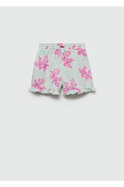 MANGO Kids Çiçekli pamuklu şort