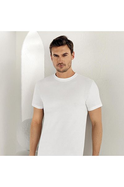 Şahinler E003 - Πακέτο 6 λευκών ανδρικών εσώρουχων XXXL, 100% βαμβάκι, λαιμόκοψη