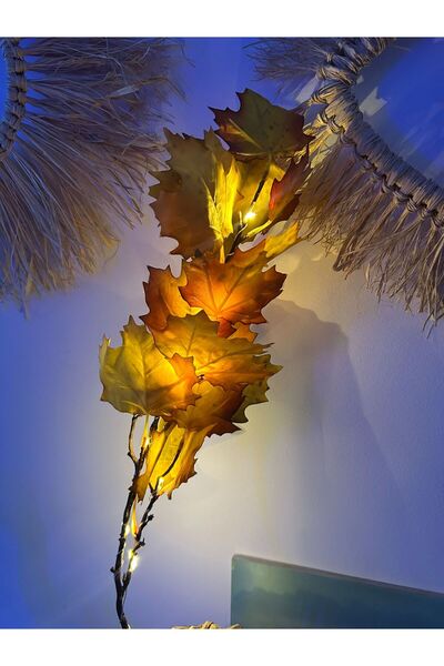 LEDREYON Dekoratif Led Işıklı Akçaağaç Yapraklı Sonbahar Dalı Pilli Aydınlatma