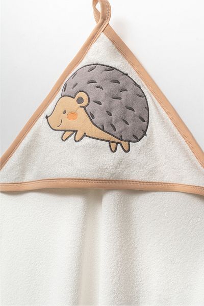 Moi Noi Newborn Swaddle Towel - 100% Organic Cotton, Hedgehog Pattern