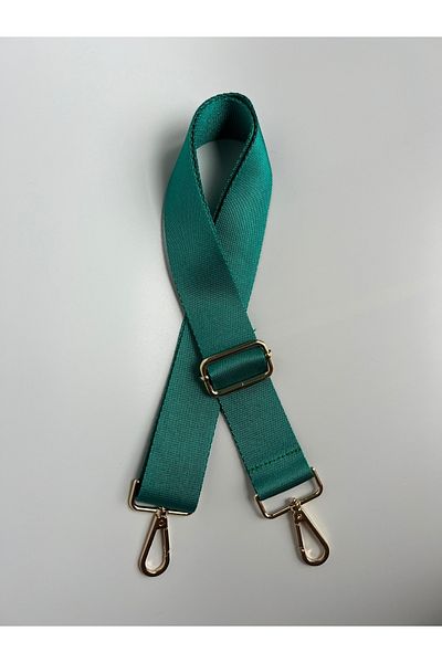 Wagna Waterproof Polyester Bag Strap with Vibrant Mint Green and Gold Detail