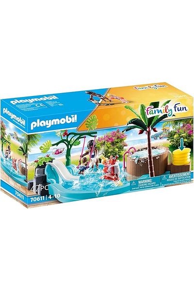 Orqinel Playmobil Family Fun 70611 - 4 Yılıtek Pool and Whirlpool for Play