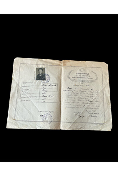 kho military design 1941 Bursa Askeri Lisesi Bitirme Diploması