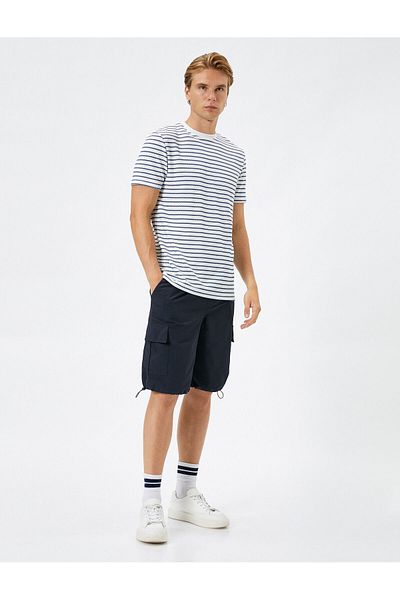 Koton Parachute Shorts with Cargo Pocket, Waist Lace, Stopper Detail