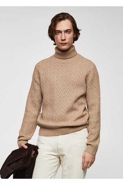MANGO Man Rollkragen-Strickpullover