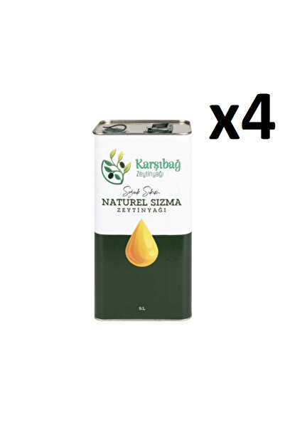 Natural 2025-2026 Yeni Hasat Karşıbağ Tirilye Soğuk Sıkım 4'lü Natürel Sızma Zeytinyağı (5 LİTRE)
