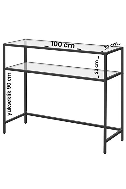Home Lena Dresuar Kahve Köşesi Modern Konsol 100 cm Şeffaf Cam