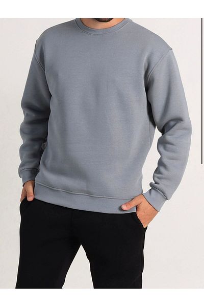 Ofzensport Men's Gray Basic Sweatshirt - 3 Thread
