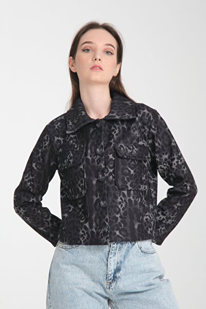 Reji Яке от флис с леопардов принт