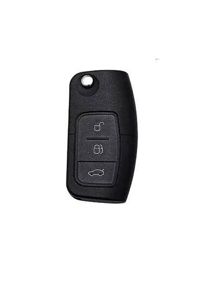 GMA KEYS Ford Focus, Fiesta, Mondeo, Cmax, Courier Nano - High Quality 3-Button White Silver Key Case