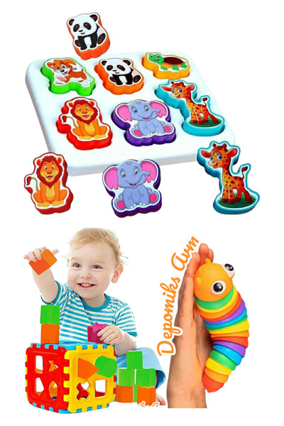 Oyuncakhane حيوانات لطيفة بولتاك + مكعب بولتاك + يرقة لطيفة مرنة