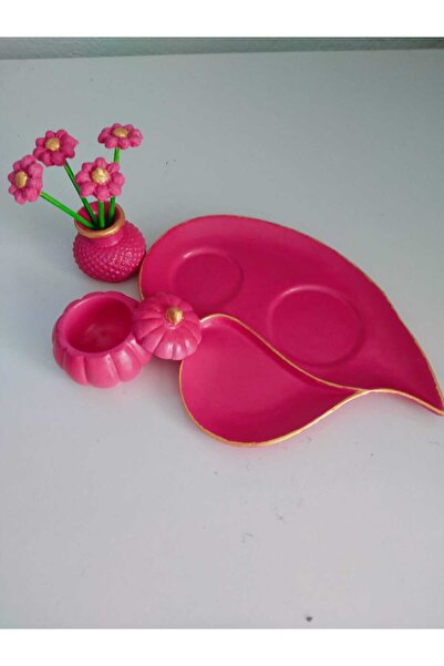YıldızHanimModa Fuchsia Pink Coffee Presentation Holder - Catering Set for 1 Person, No Cup Included