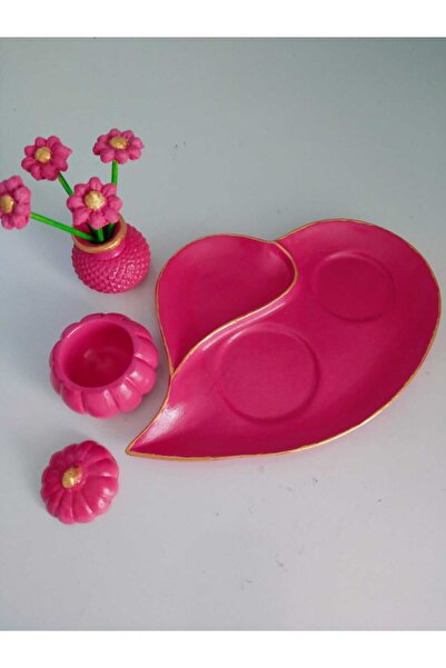YıldızHanimModa Fuchsia Pink Coffee Presentation Holder - Catering Set for 1 Person, No Cup Included