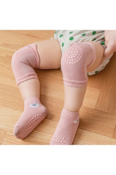 Moory طقم جوارب أطفال ووسادة ركبة واقية - جوارب مضادة للانزلاق - واقي للركبة