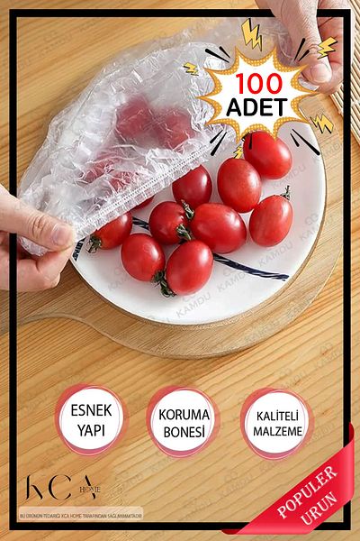 KCA HOME Plate Cap, Freshness Preserving Plate Cap, Clear Storage Bag, Reusable 100 Pieces