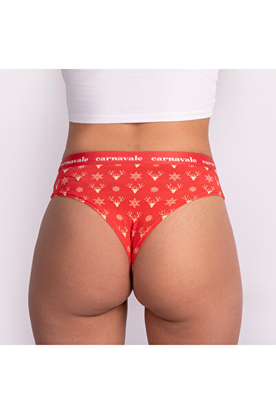 MODA Carnavale Desenli Kadın Kırmızı Brazilian
