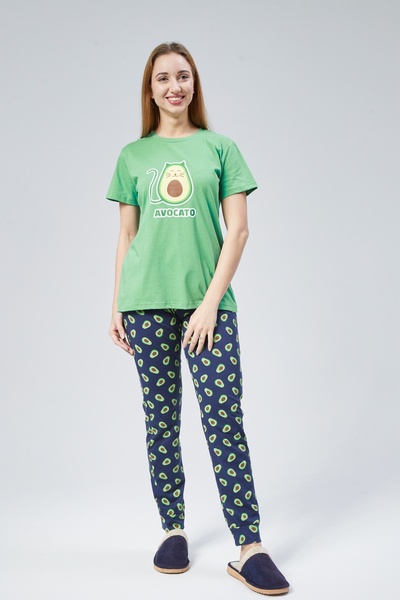 M MOONCOVER Mooncover Women's Summer Cotton Pajama Set – Lover Combination Green