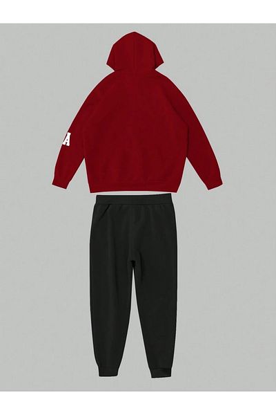 MODASHOT Unisex-Hooded Tracksuit Set -Los Angeles Printed - Double Color Combination