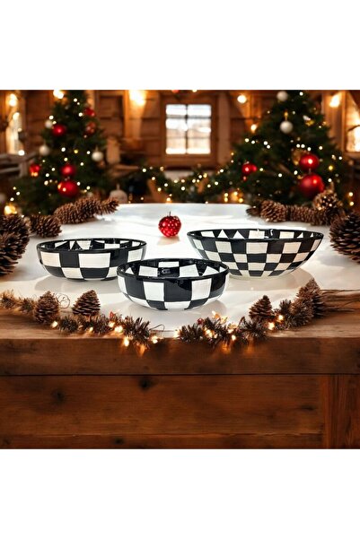 AYGEN Handmade Çi̇ni̇ Servi̇s Sunum Salata Tabaği Büyük Deri̇n Yuvarlak 30 Cm...