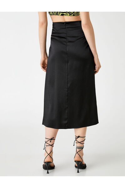 Koton Slit Midi Satin Skirt