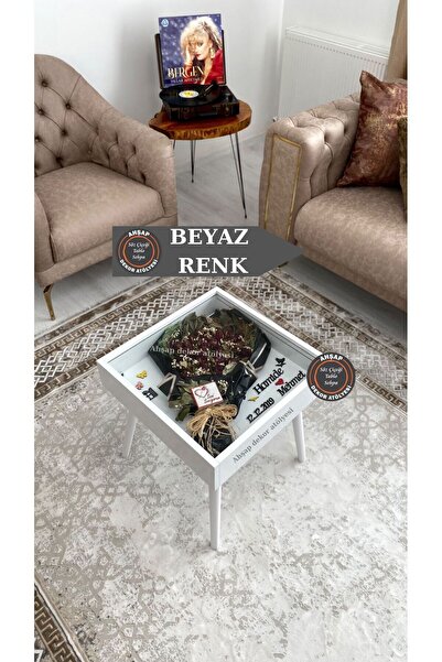 AA AHŞAP AHSEN AHŞAP Buket Anı Sehpası – Kişiye Özel Ahşap Dekoratif Hatıra S...